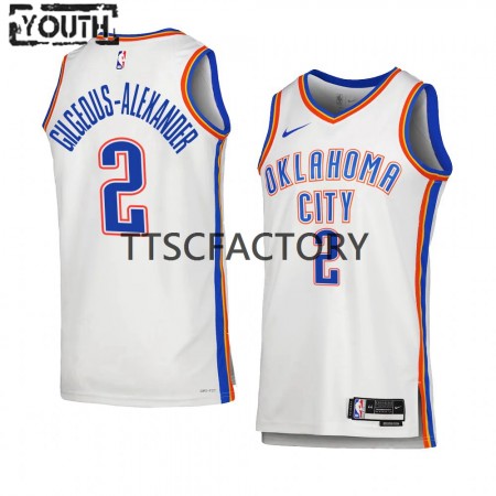 Maillot Basket Oklahoma City Thunder Shai Gilgeous-Alexander 2 Nike 2022-23 Association Edition Blanc Swingman - Enfant